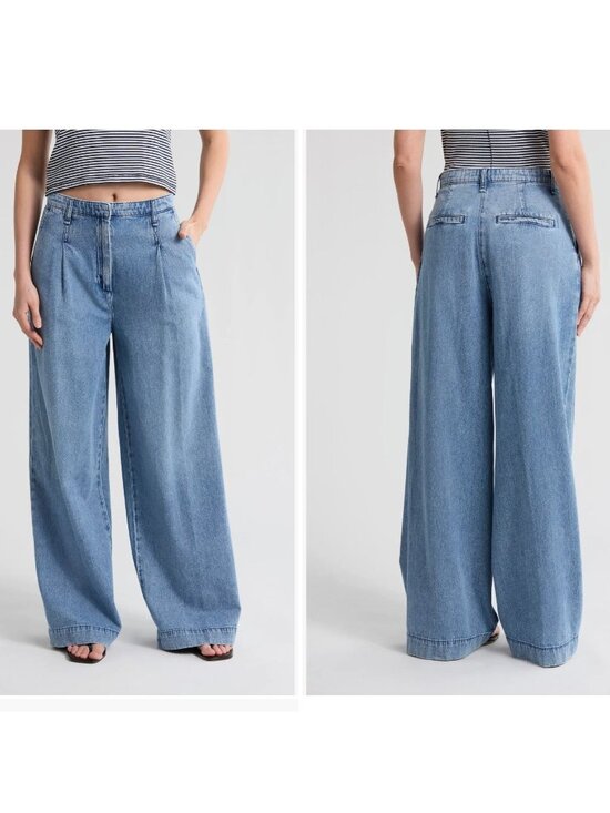 rag & bone Denim - Rag & Bone Aurora Pleated Trouser Wide Leg Jeans in Winwood 27